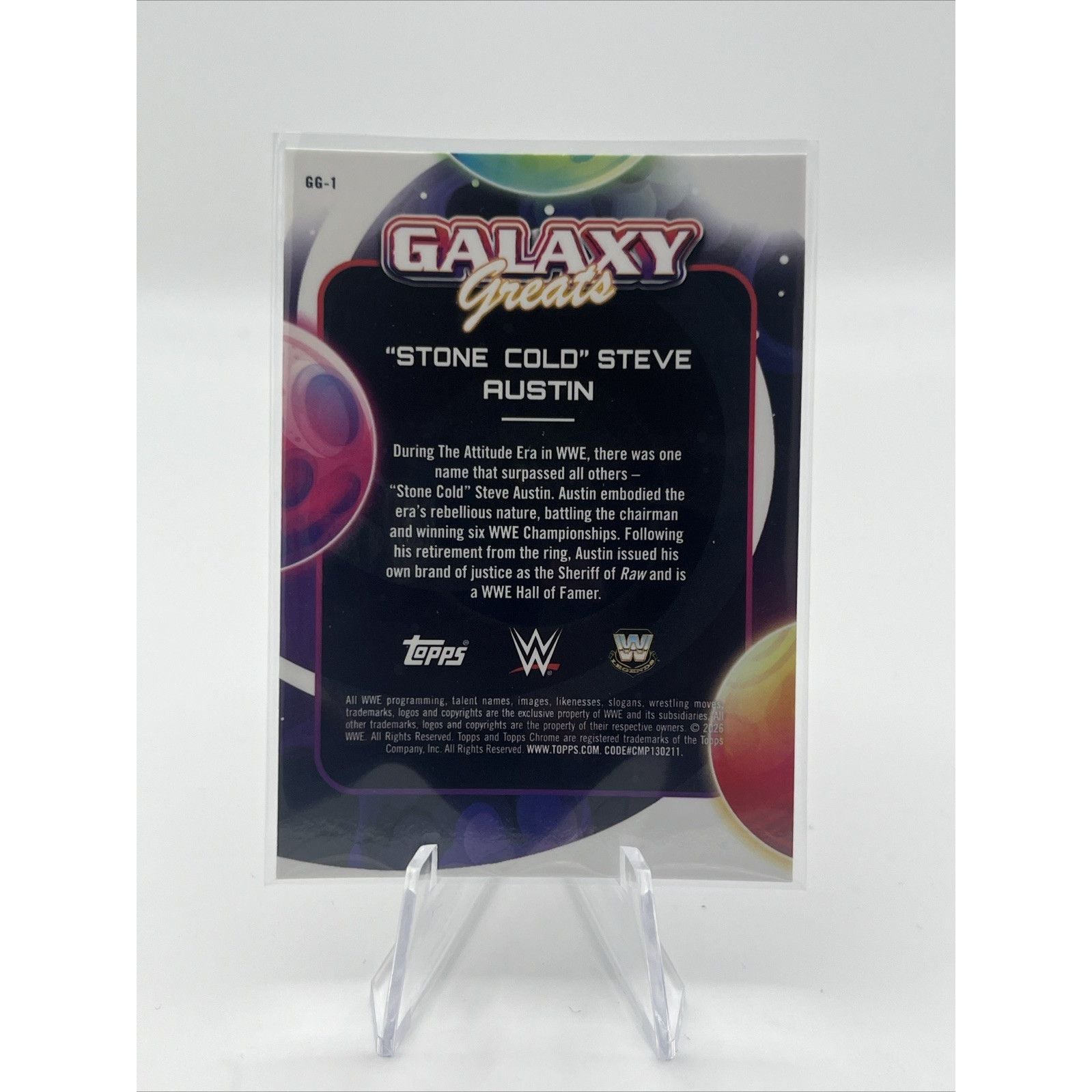 "Stone Cold" Steve Austin 2026 Cosmic Chrome WWE Galaxy Greats Refractor #GG-1