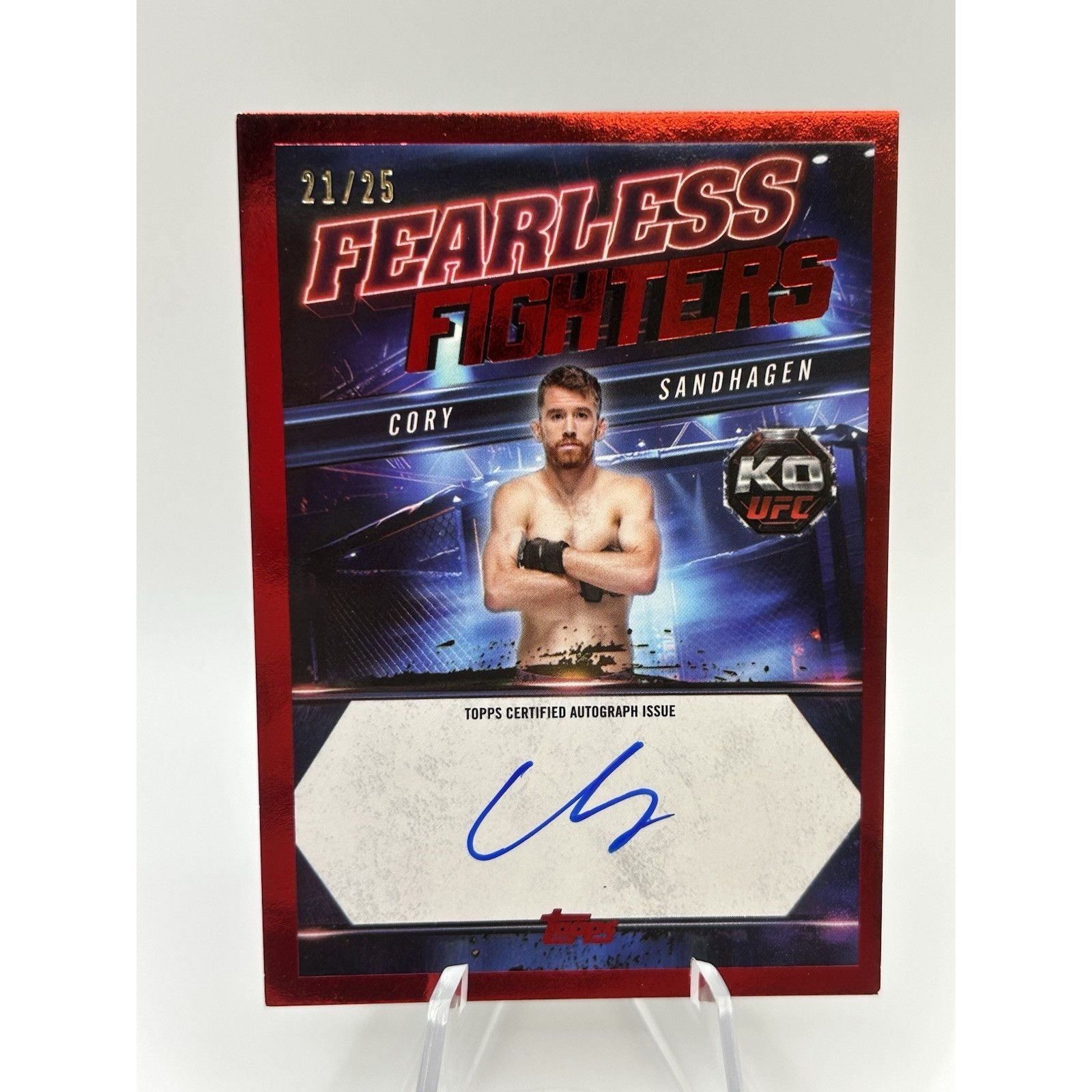 2025 Topps UFC Knockout Cory Sandhagen Fearless Fighters Auto #21/25 Autograph