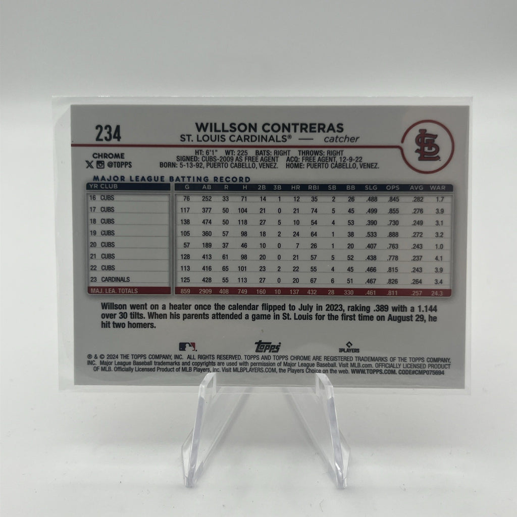 2024 Topps Chrome - Willson Contreras #234 Magenta Speckle Refractor #/350