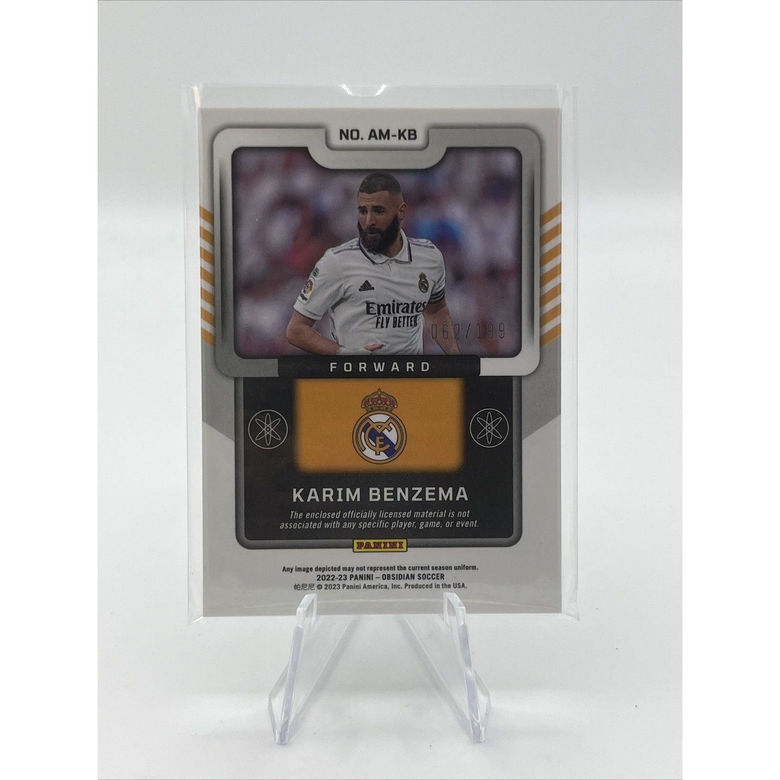 2022/23 PANIBI OBSIDIAN REAL MADRID PATCH /199 KARIM BENZEMA #AM-KB (SC20)