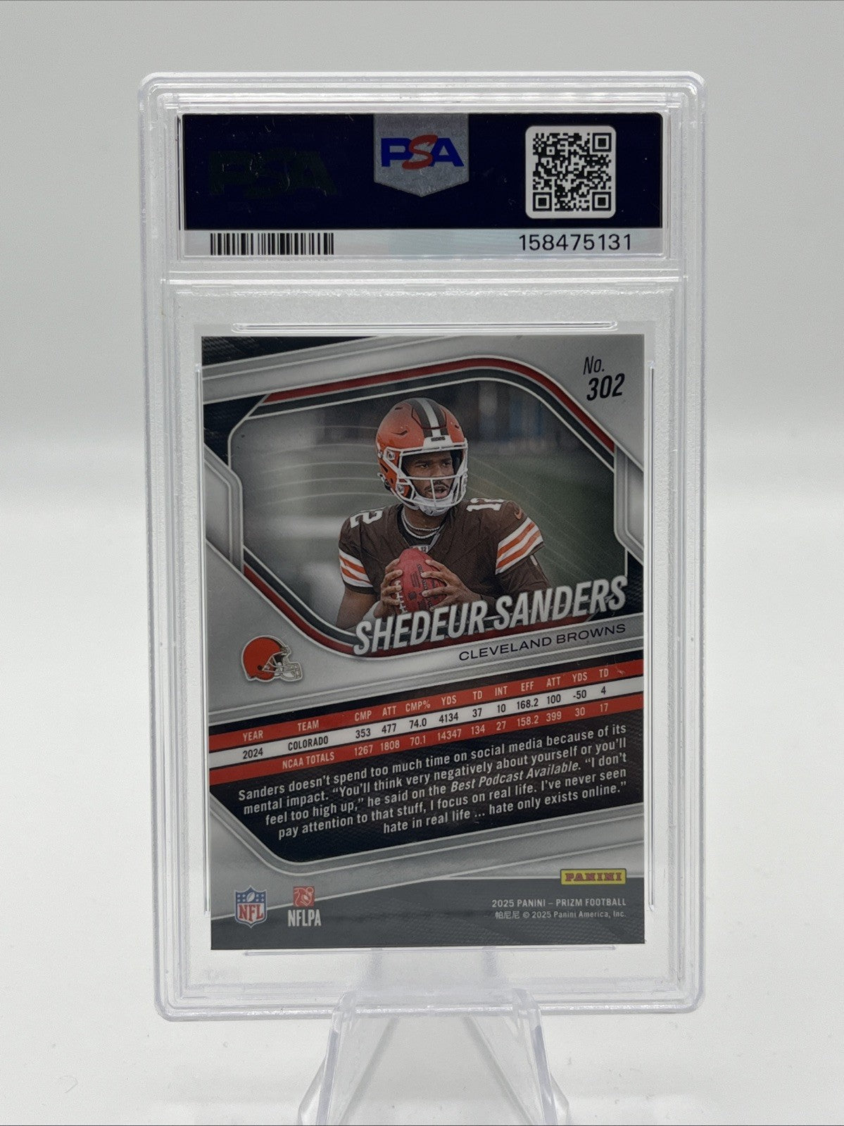2025 Prizm Shedeur Sanders PSA 9
