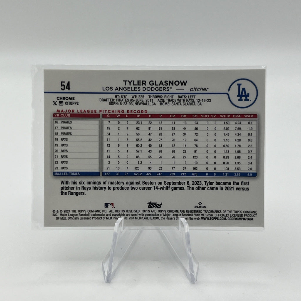 2024 Topps Chrome - Tyler Glasnow #54 Negative Refractor