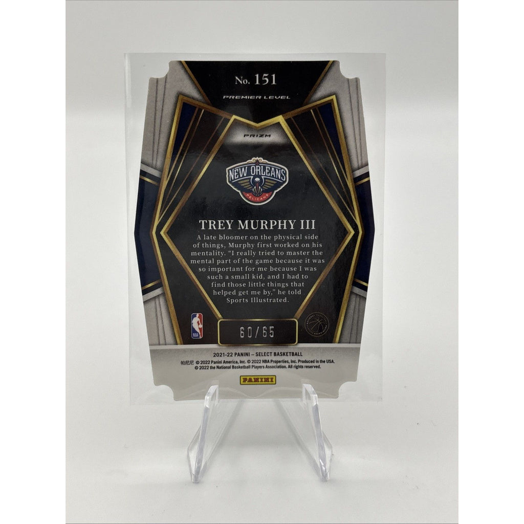 2021-22 Panini Select Trey Murphy Premier Level Orange Prizm Die-Cut RC /65 #151