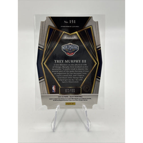 2021-22 Panini Select Trey Murphy Premier Level Orange Prizm Die-Cut RC /65 #151