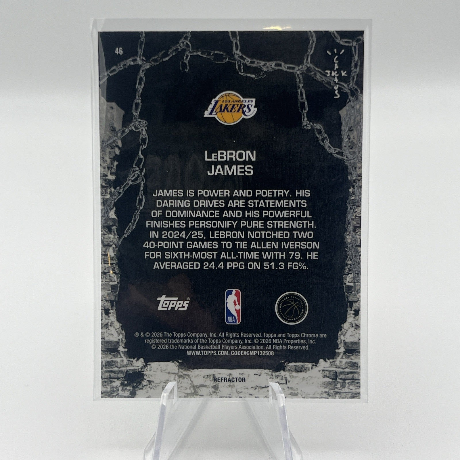 2026 Topps Chrome Cactus Jack Refractor #46 LeBron James Lakers