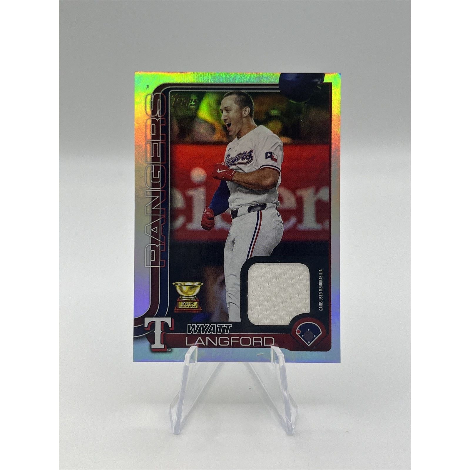 2025 Topps Series 2 ~ Wyatt Langford ~ Game Used Relic Foil ~ #455 ~ Rangers