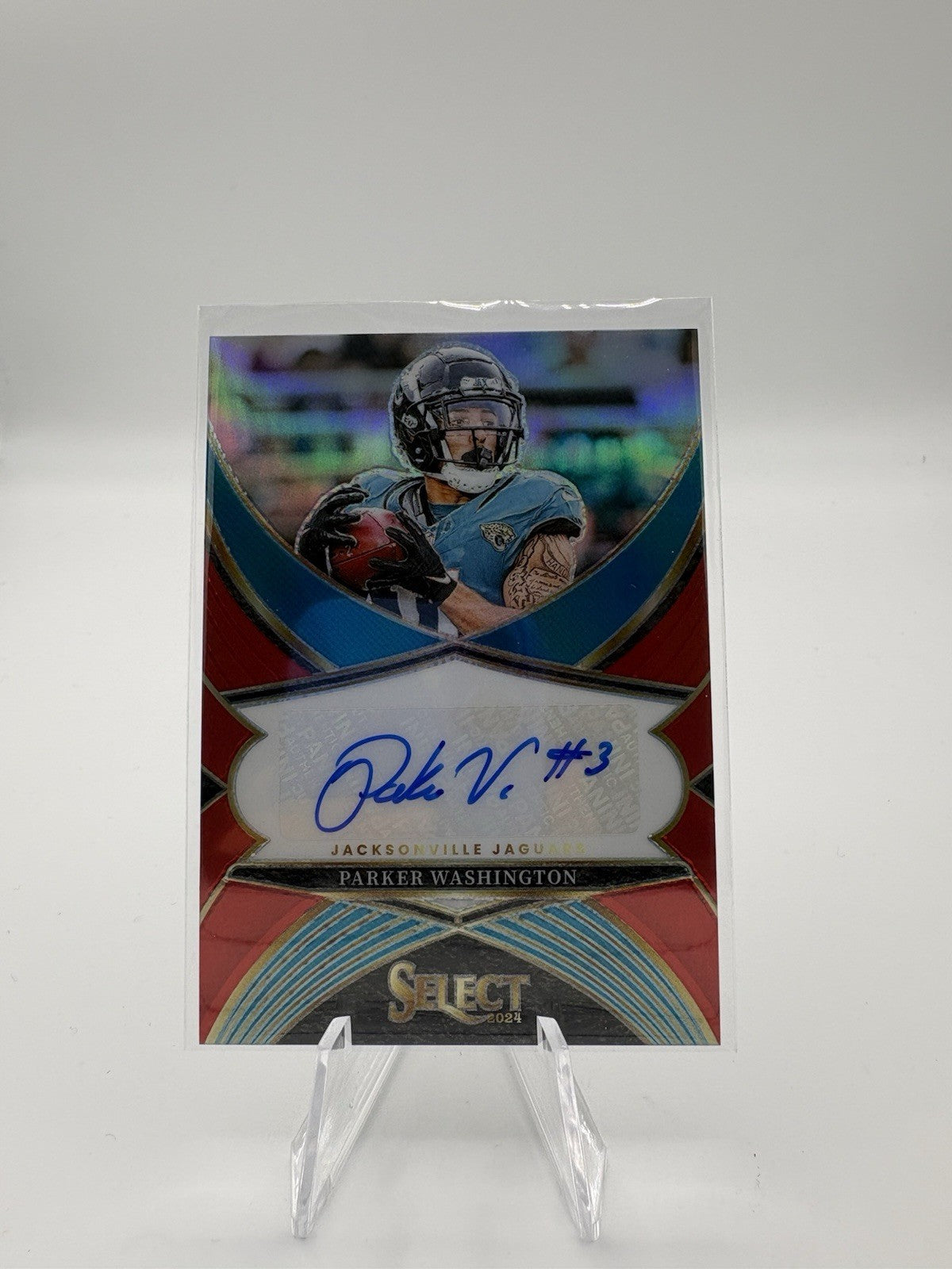 2024 Panini Select - Select Signatures Parker Washington #SSP-PWN Red Prizm /75