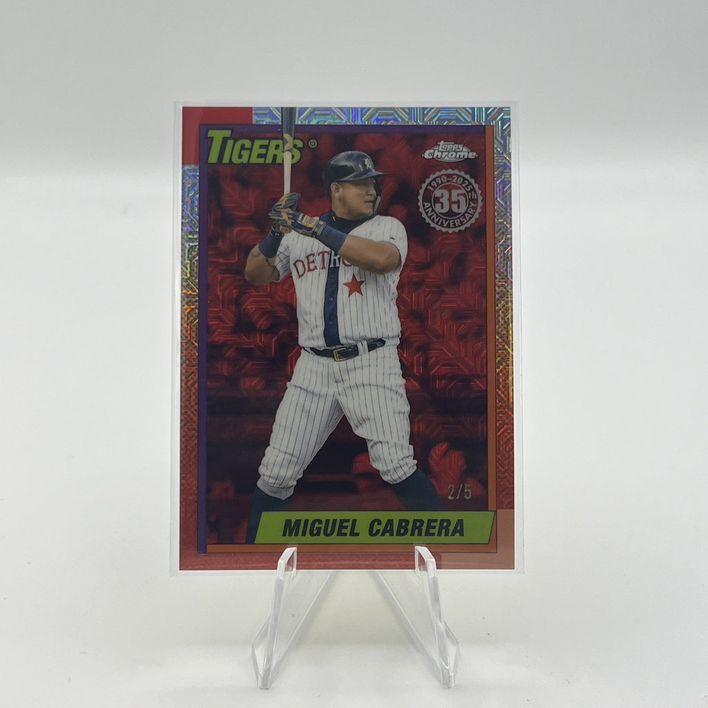 2025 Topps Chrome 35th Anniversary Miguel Cabrera Red Mojo Refractor #/5
