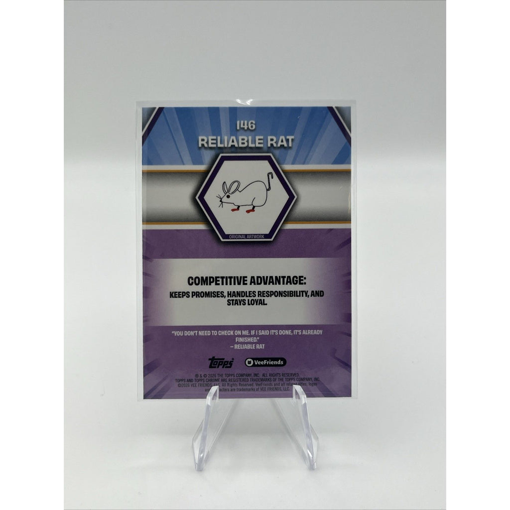 2026 Topps Chrome VeeFriends First Chrome Reliable Rat Purple Refractor /75