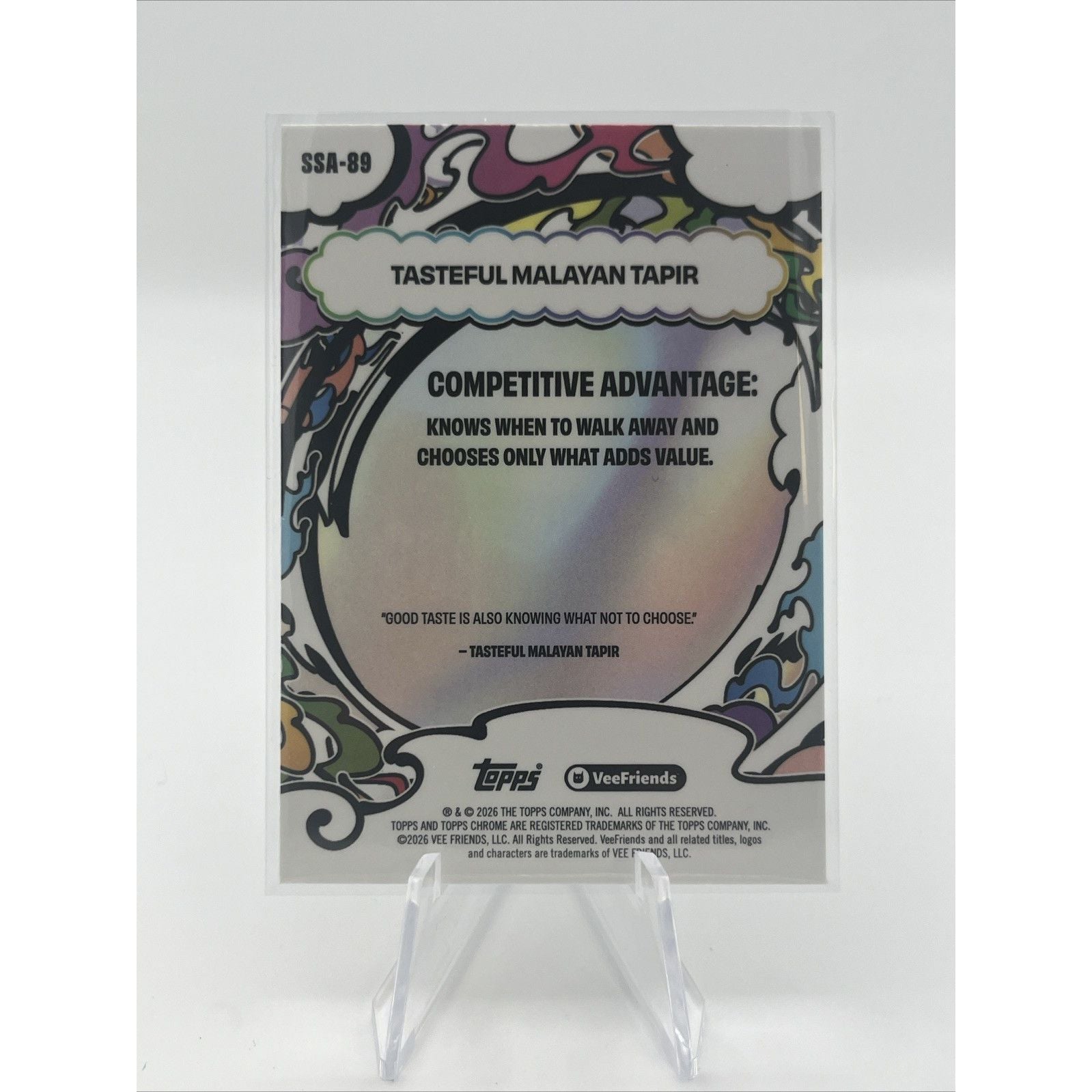 Topps Chrome VeeFriends 2026 Tasteful Malayan Tapir #SSA-89 First Chrome Speckle