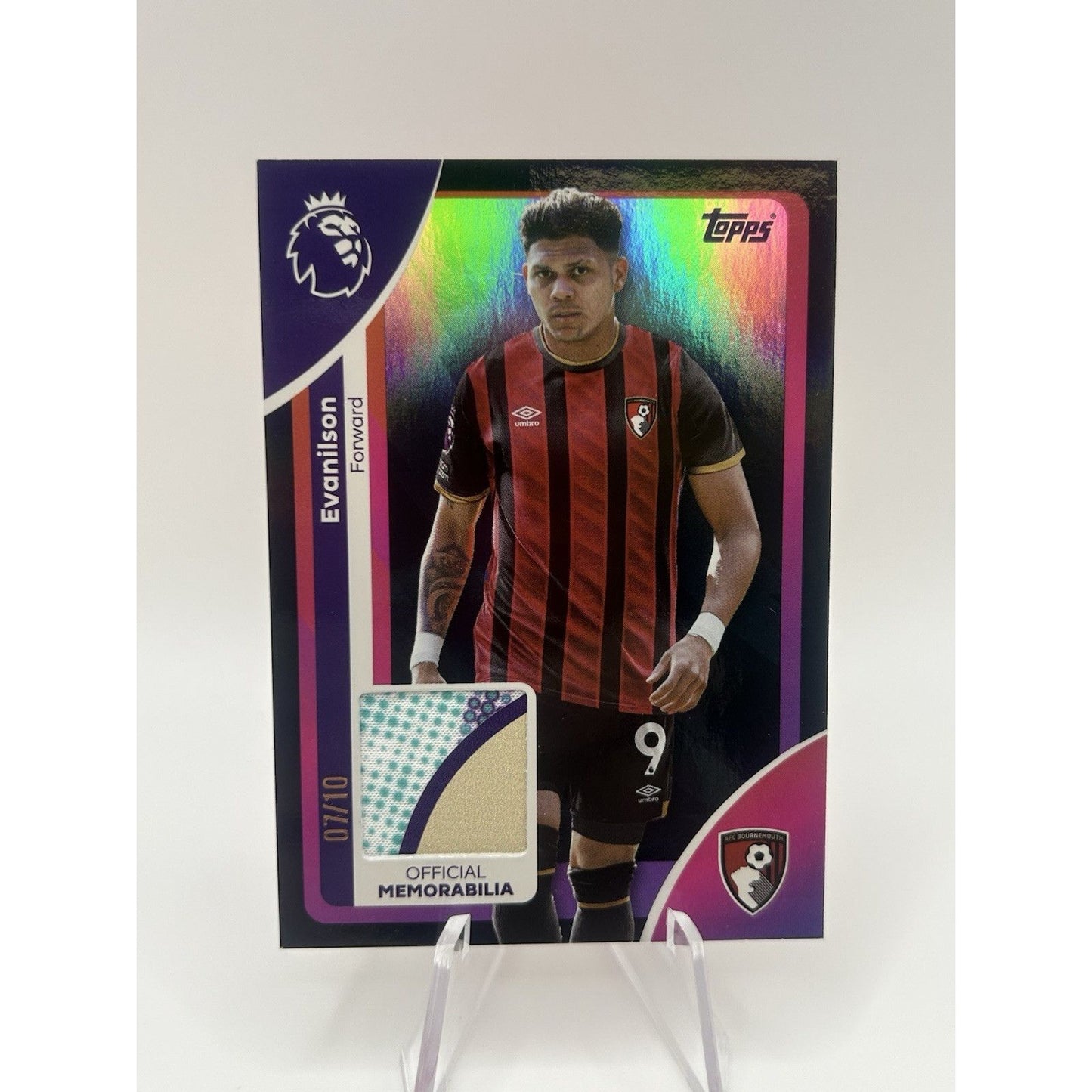 2025-26 Topps Premier League Player Worn Relic Evanilson Black Foil /10