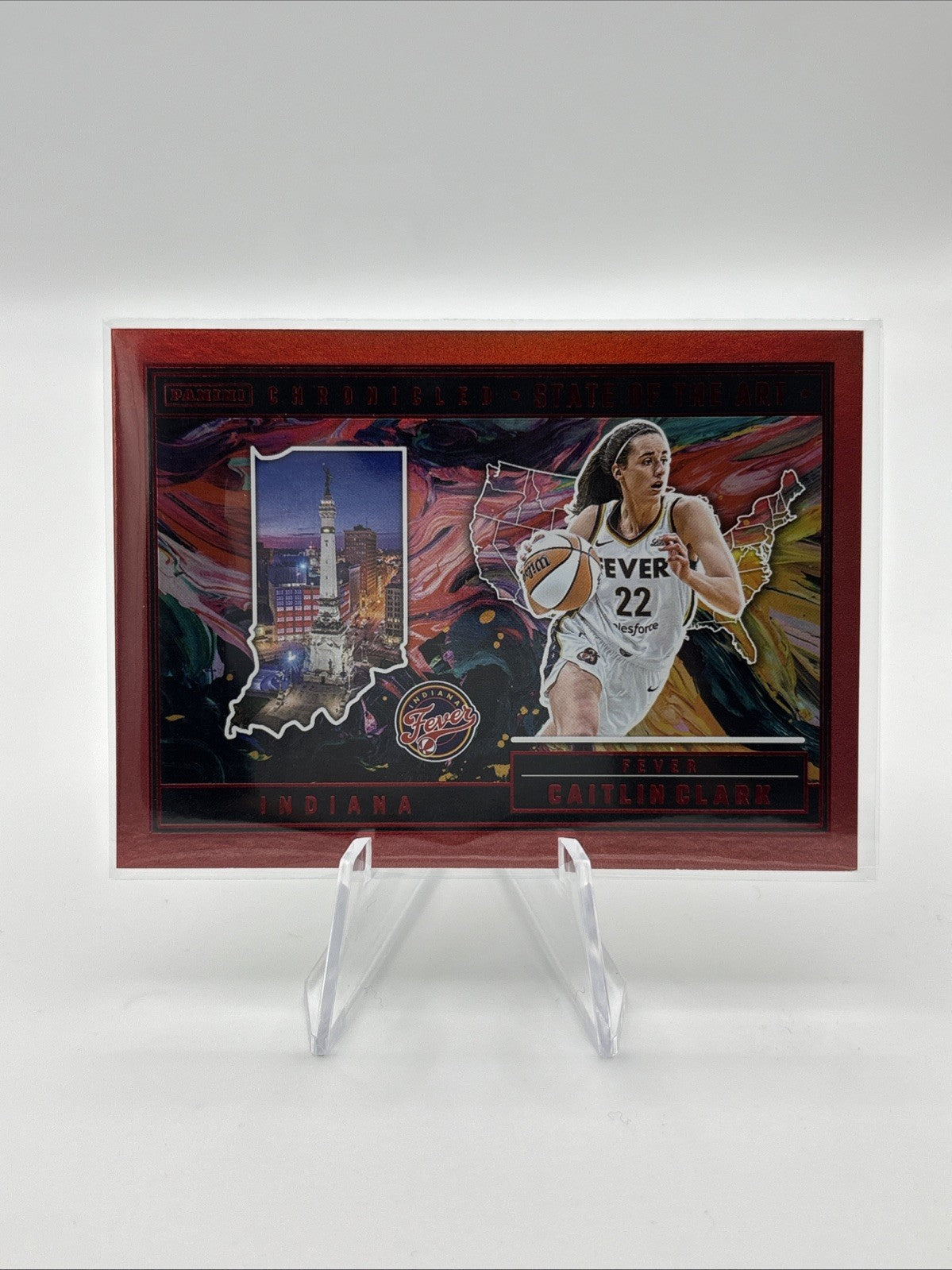 2025 Panini Caitlin Clark Chronicled #88 Holo Red Cracked Ice Indiana Fever WNBA