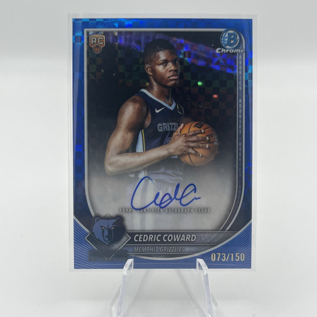 2025-26 Bowman Chrome - Cedric Coward Blue X-Fractor Auto #/150 (RC) COLOR MATCH