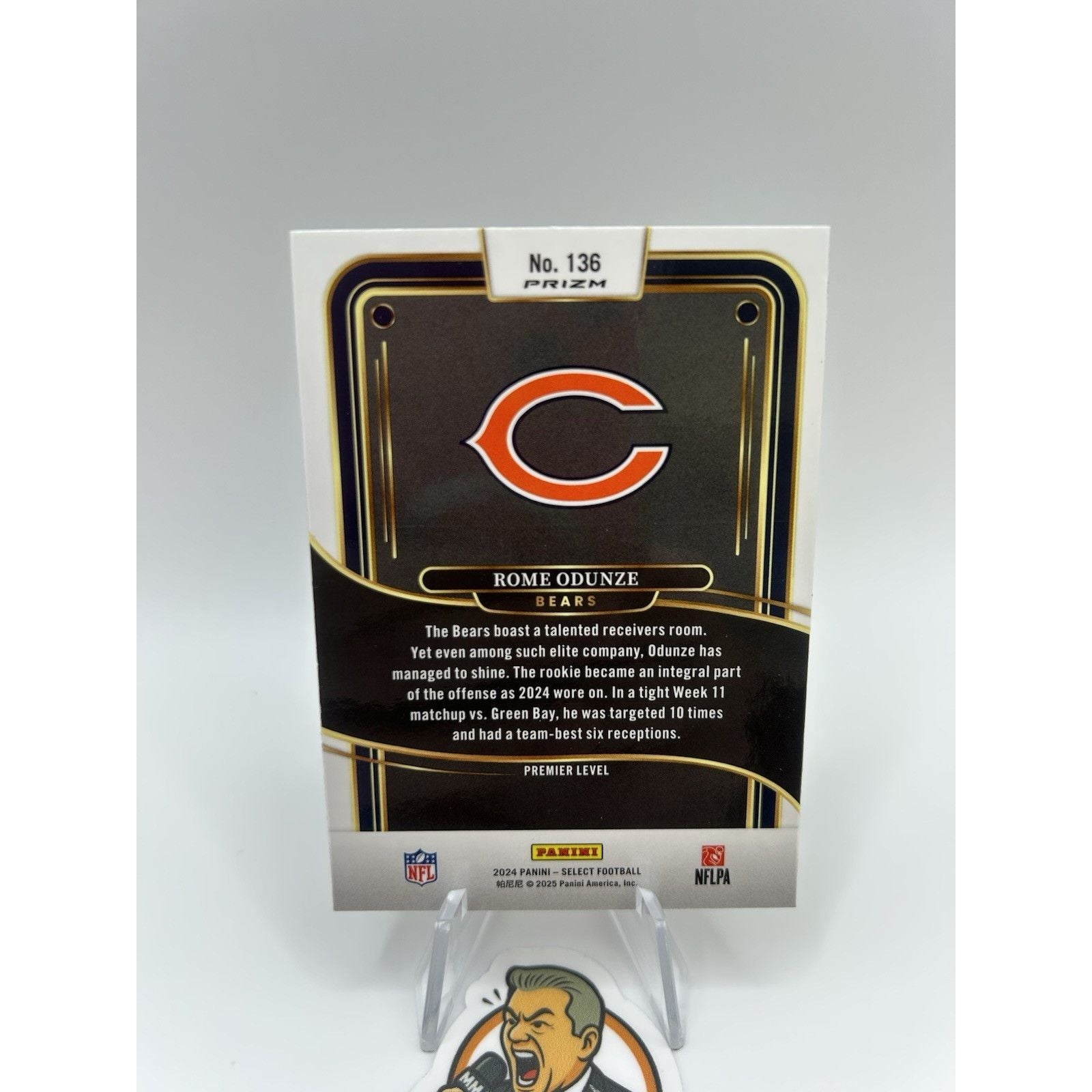 2024 Panini Select #136 Rome Odunze Zebra Prizm Shock Premier Level RC