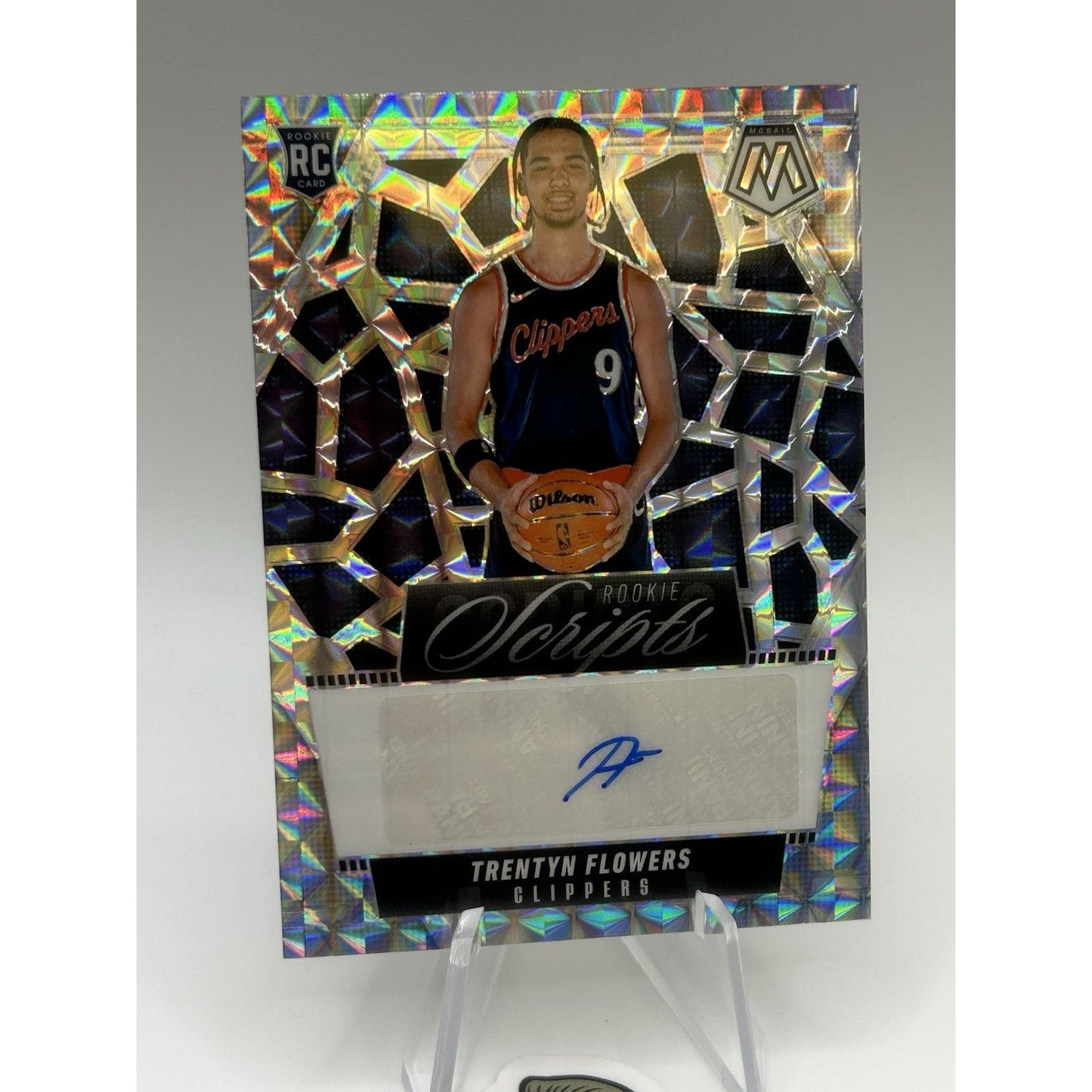2024-25 Panini Mosaic Trentyn Flowers Rookie Scripts Autograph Clippers RC