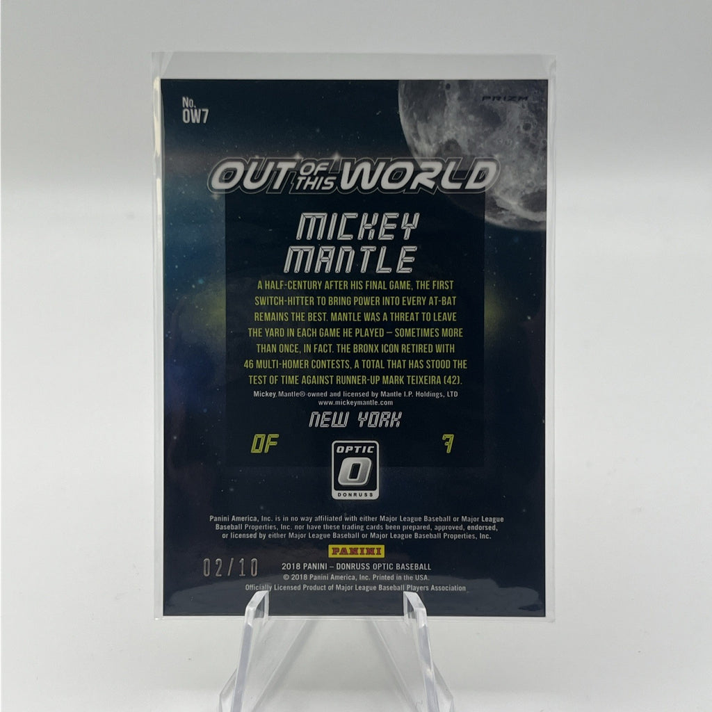 2018 Panini Optic Mickey Mantle Out Of This World True Gold #/10