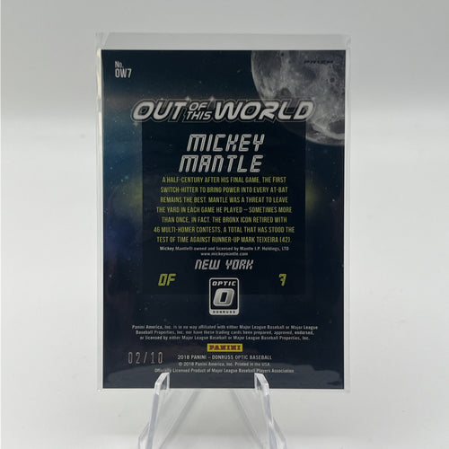 2018 Panini Optic Mickey Mantle Out Of This World True Gold #/10