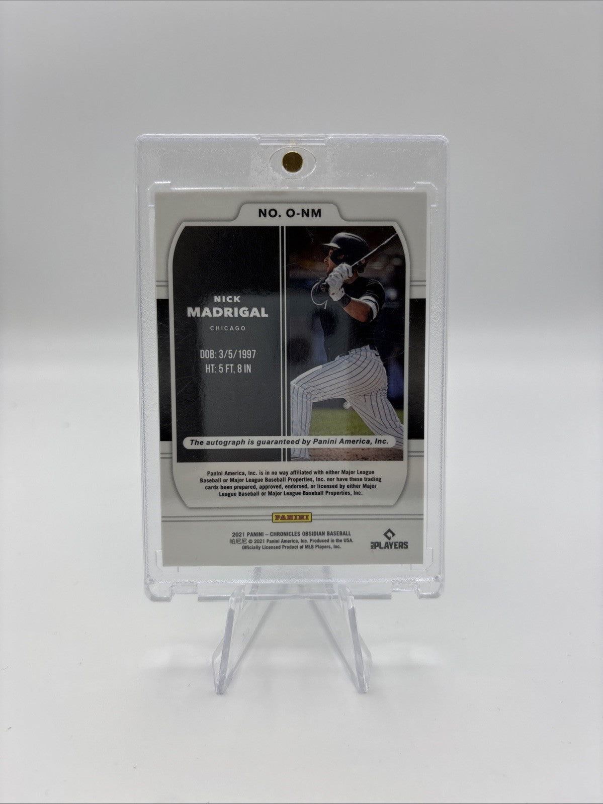 2021 Panini Chronicles - Obsidian Autographs Nick Madrigal #O-NM (AU, RC)