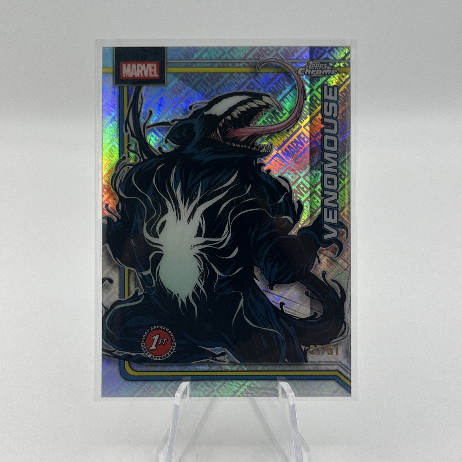 2026 TOPPS CHROME MARVEL Venomouse Marvel Logo Refractor #/61 SSP 1st APPEARANCE