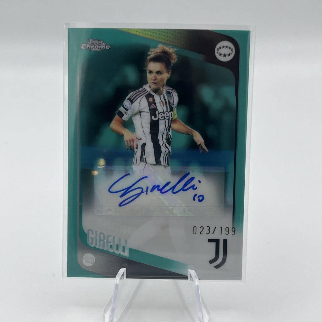2025-26 Topps Chrome Women’s Cristiana Girelli Aqua Auto /199 #CA-CG