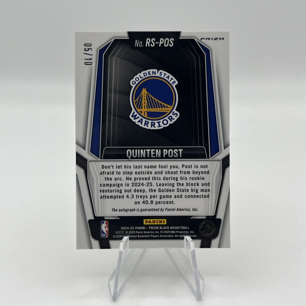 2024-25 Panini Prizm Black Quinten Post Gold Shimmer Prizm Auto /10