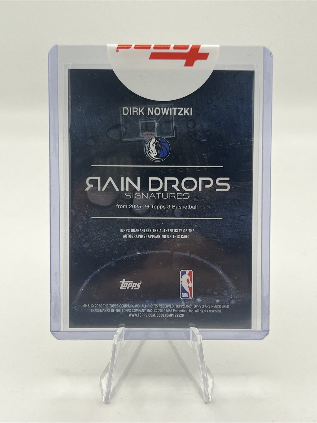 2025-26 Topps Three Dirk Nowitzki Raindrops Auto Bronze #/25 Mavericks