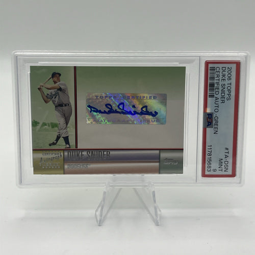2006 Topps Duke Snider Certified Auto Green PSA 9