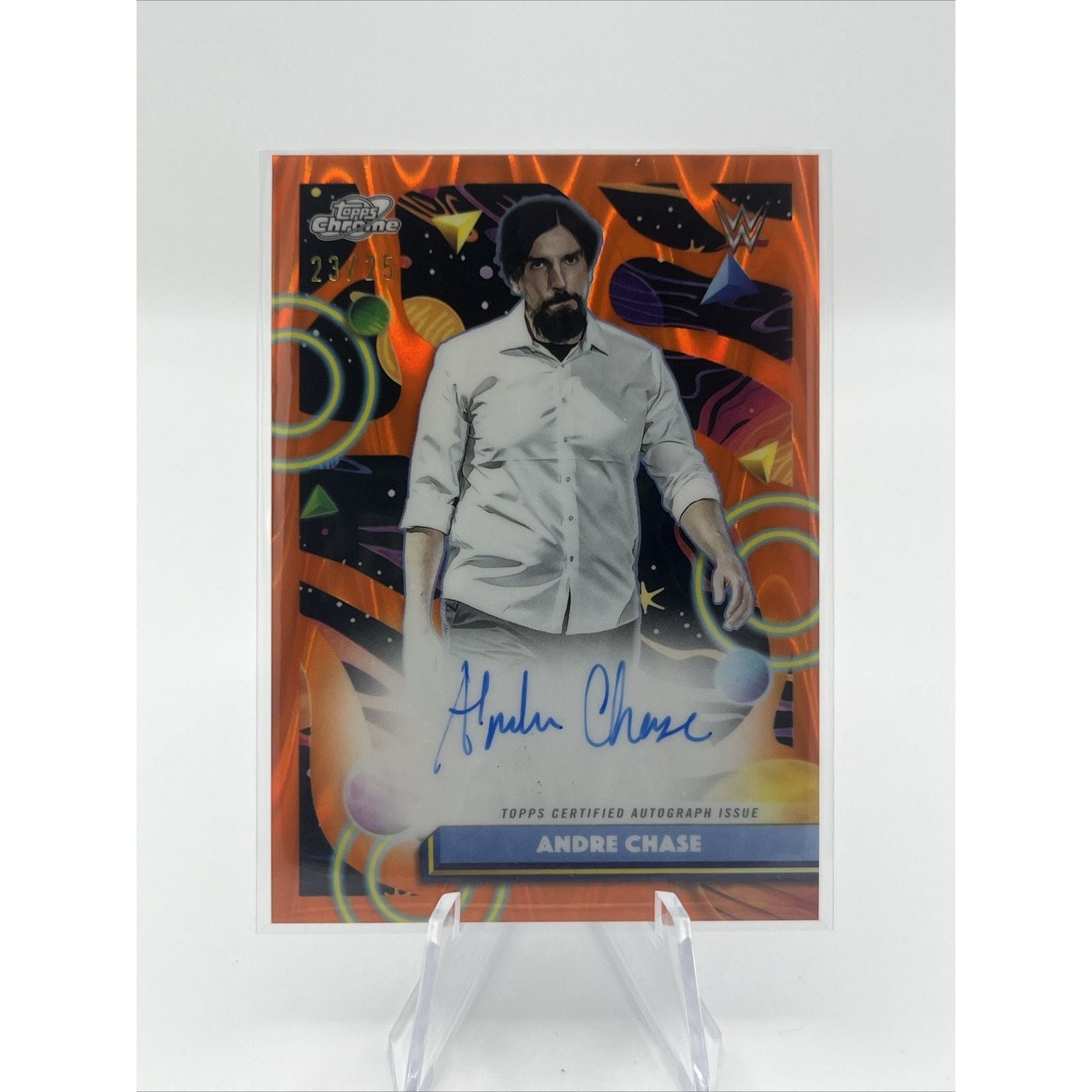2026 Topps Chrome WWE Cosmic Andre Chase AUTO Orange Galactic /25 #CCA-CHU