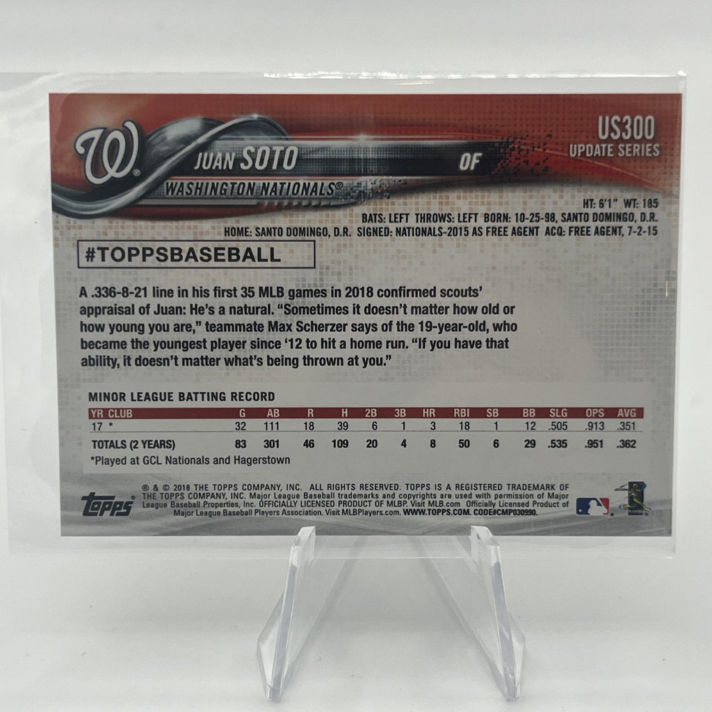 2018 Topps Juan Soto #US300 RC Rookie Washington Nationals