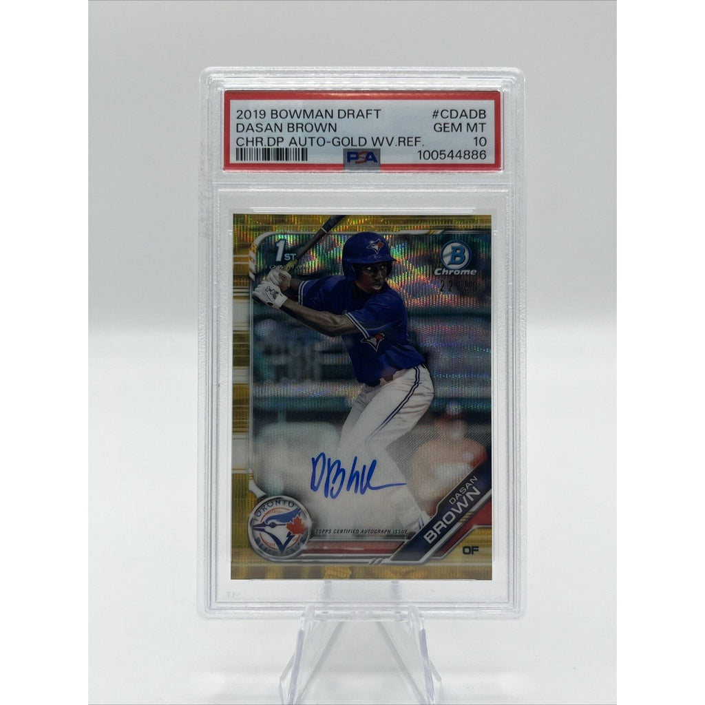 2019 Bowman Draft Chrome Gold Wave Refractor Auto /50 Dasan Brown PSA 10