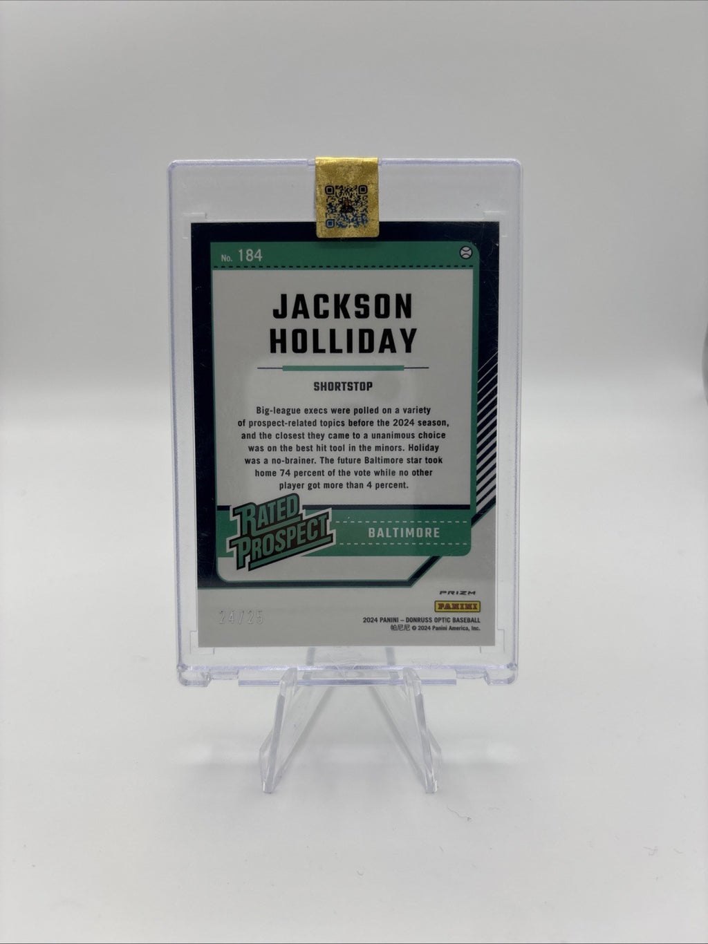Jackson Holliday Rated Prospect Cracked Ice /25