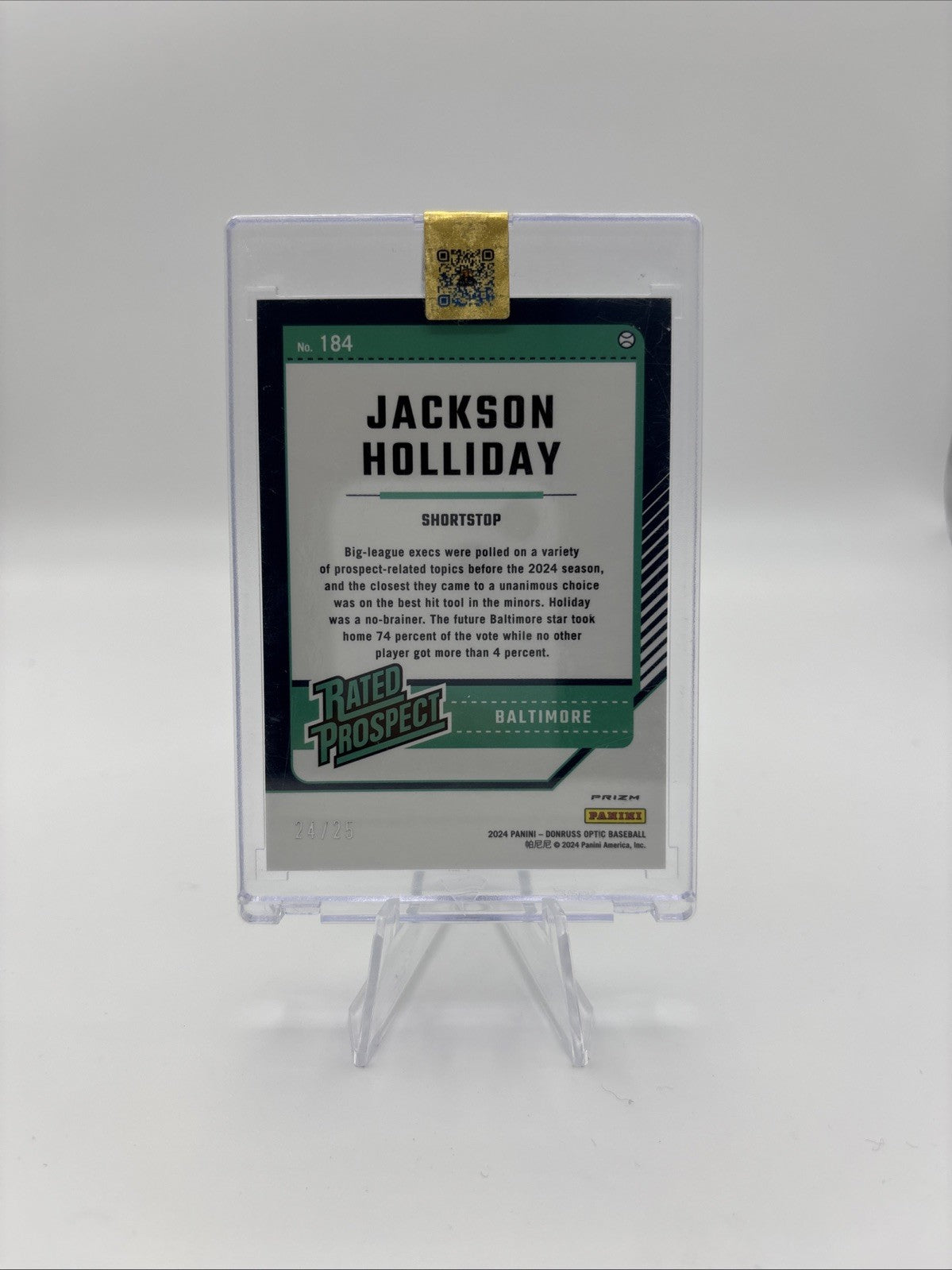 Jackson Holliday Rated Prospect Cracked Ice /25