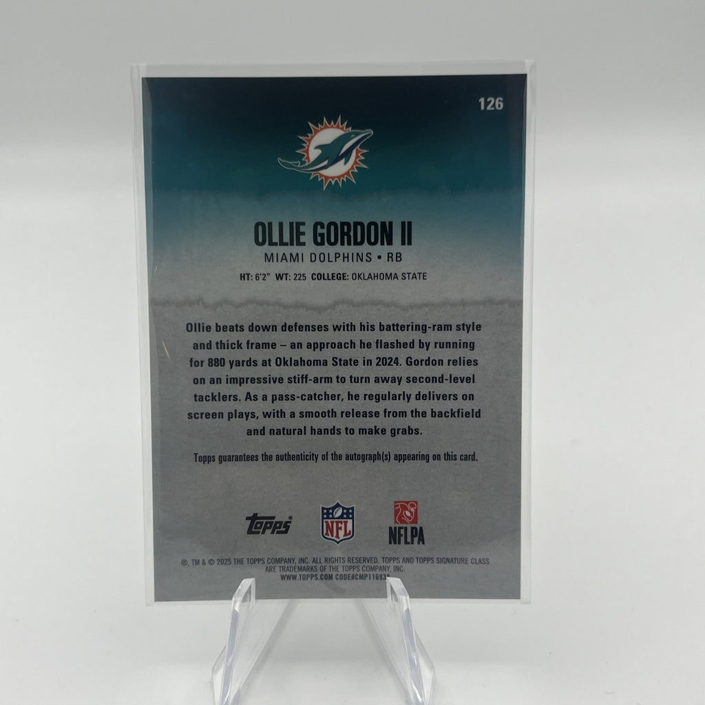 2025 Topps Signature Class Ollie Gordon Chrome Autographs Dolphins
