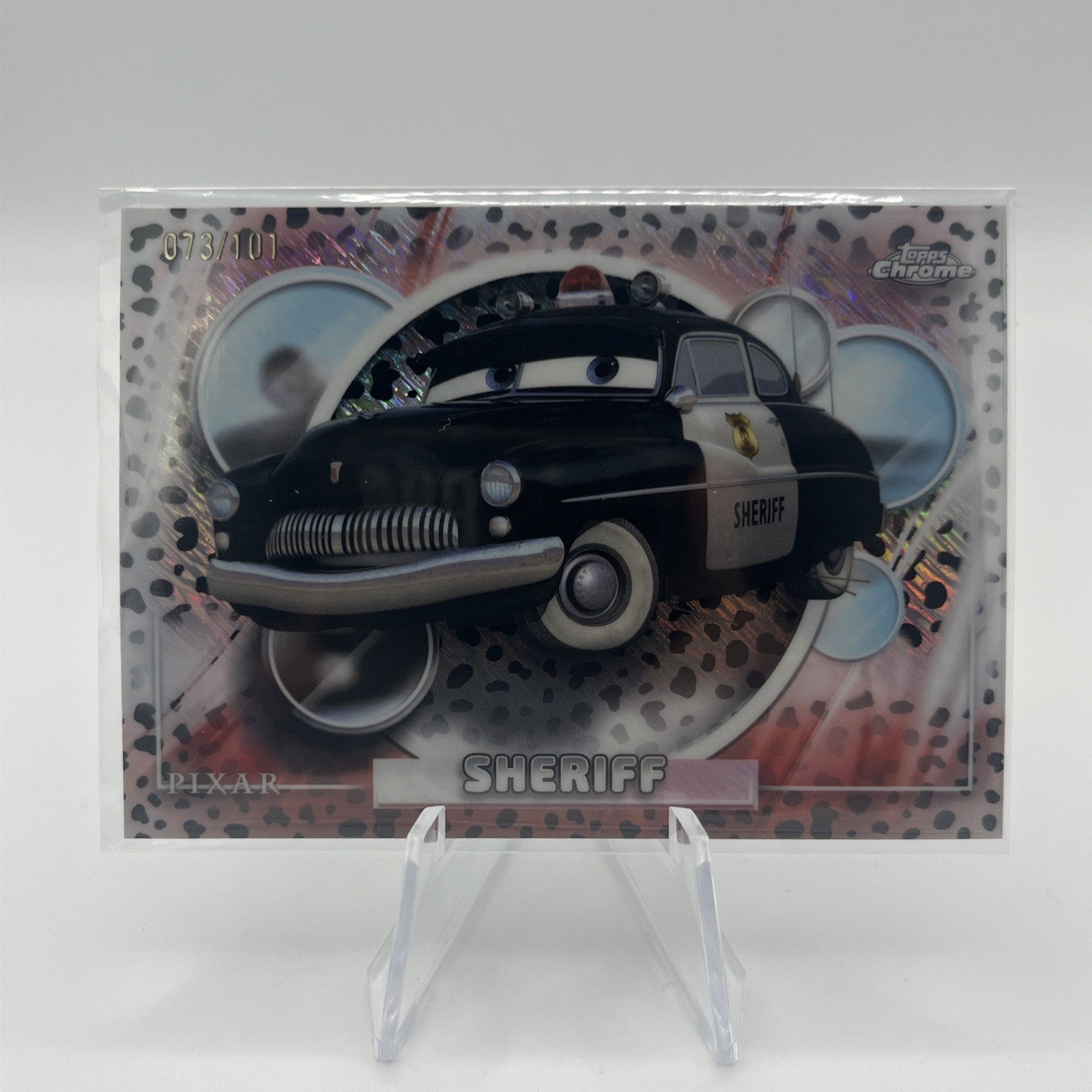 2026 Topps Chrome Disney Sheriff Dalmatians Black & White Shimmer /101