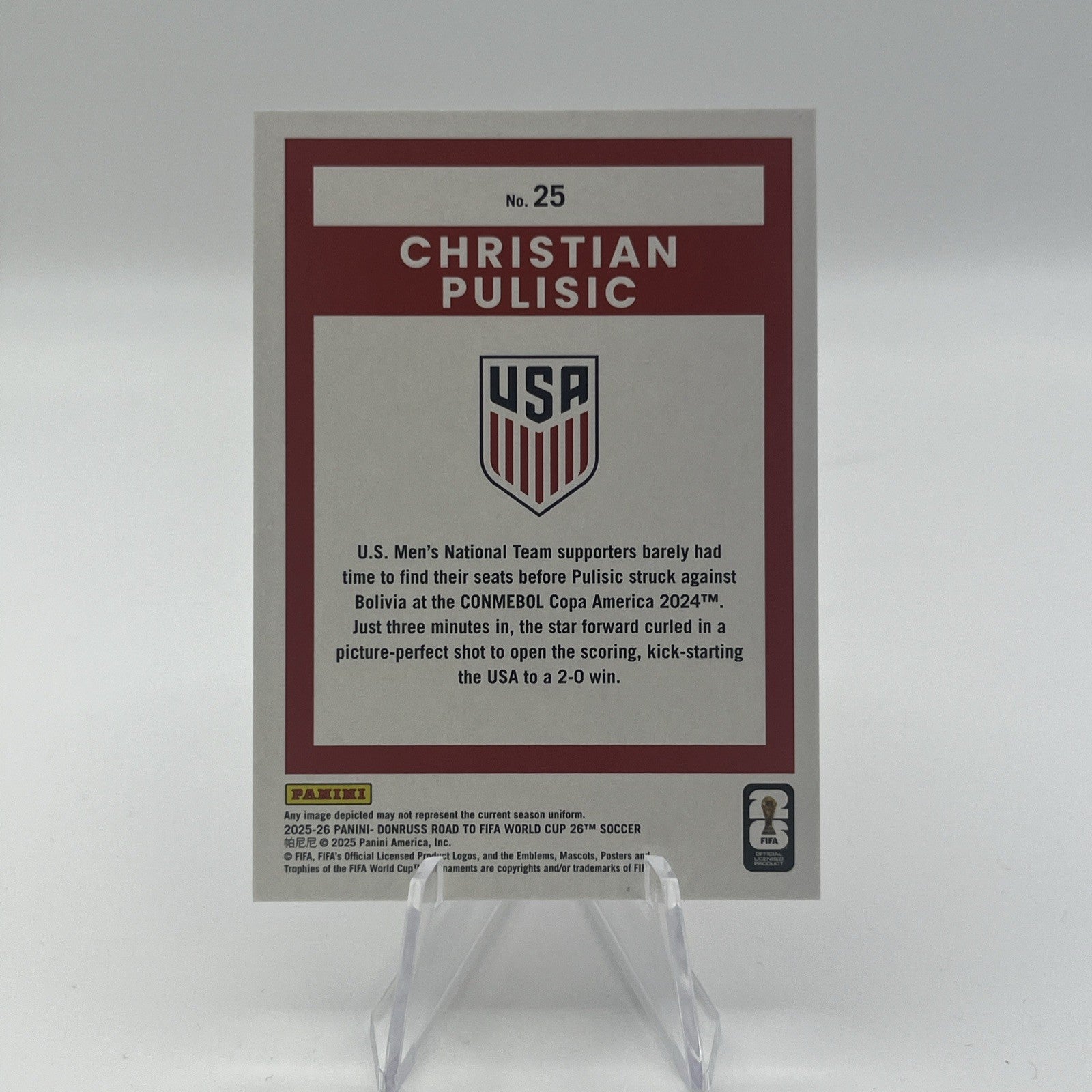 Panini 2025-26 Donruss Road to FIFA WC Christian Pulisic #25 Blue Swirl /399