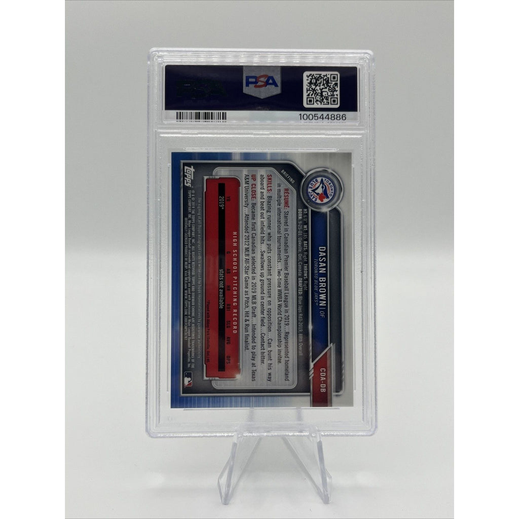 2019 Bowman Draft Chrome Gold Wave Refractor Auto /50 Dasan Brown PSA 10