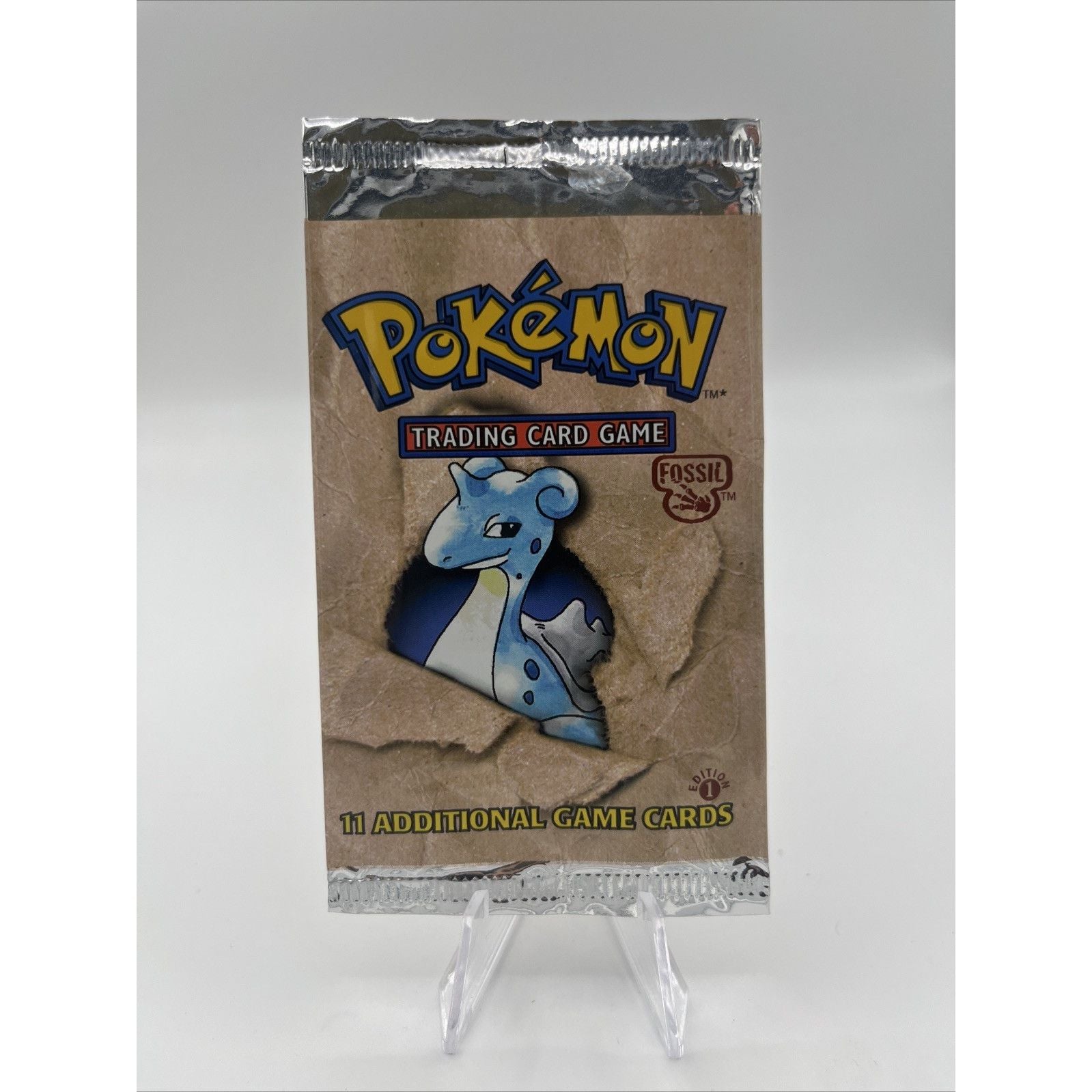 EMPTY WoTC Pokémon  Fossil 1st Edition Booster Pack Lapras