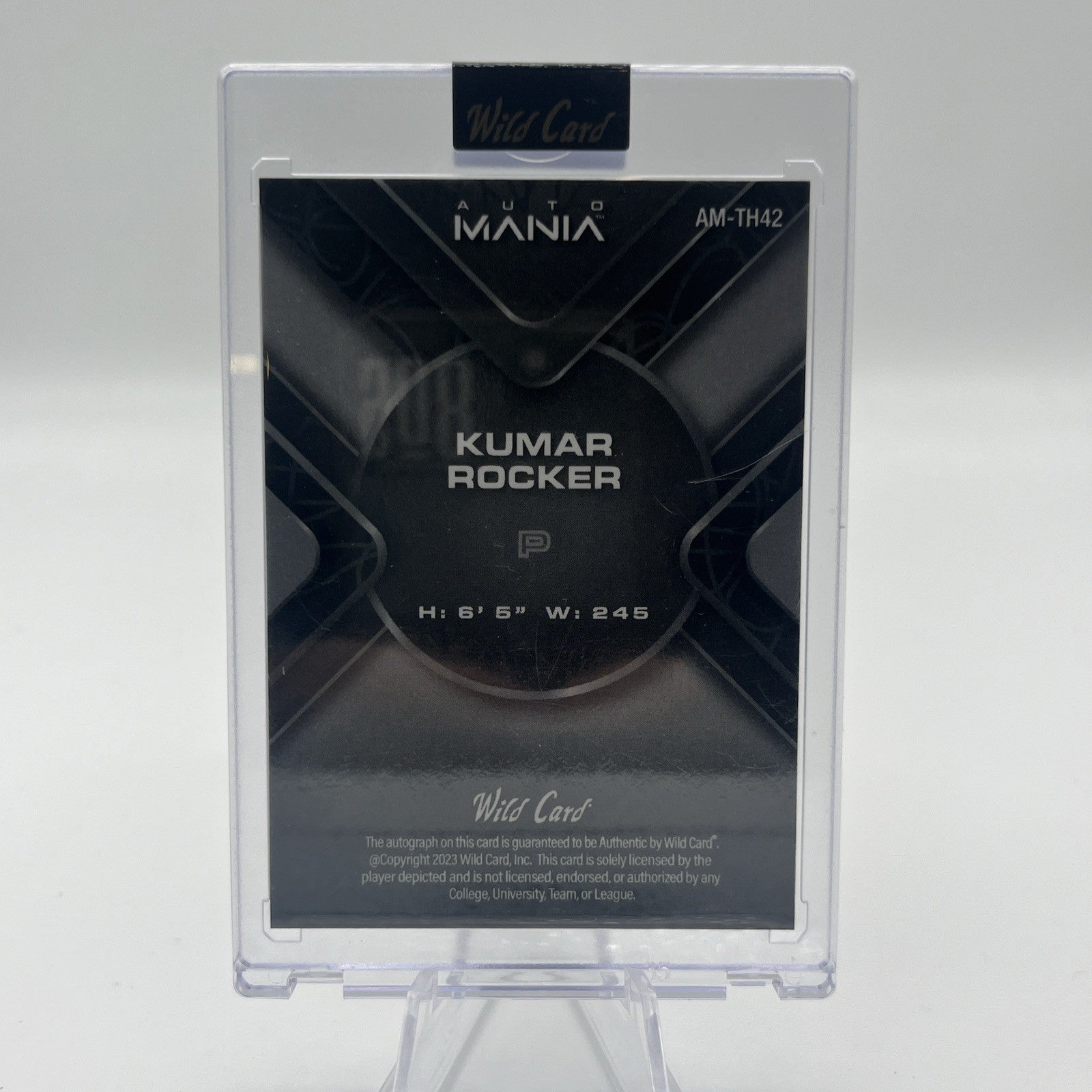 Kumar Rocker 2023 Wild Card Auto Mania SP Rookie AUTO #/3