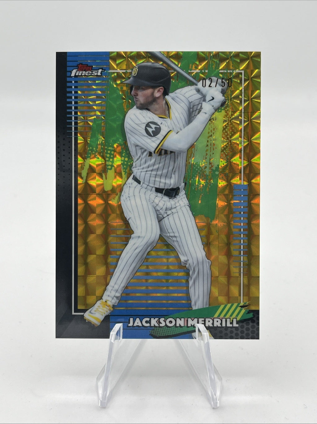 2026 Topps Finest Jackson Merrill #70 Gold Geometric Refractor #/50