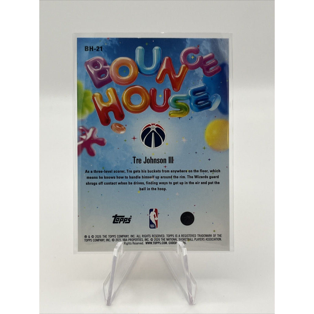 2025-26 NBA Hoops Tre Johnson III Bounce House #BH-21 Pixel Burst Orange /25 RC