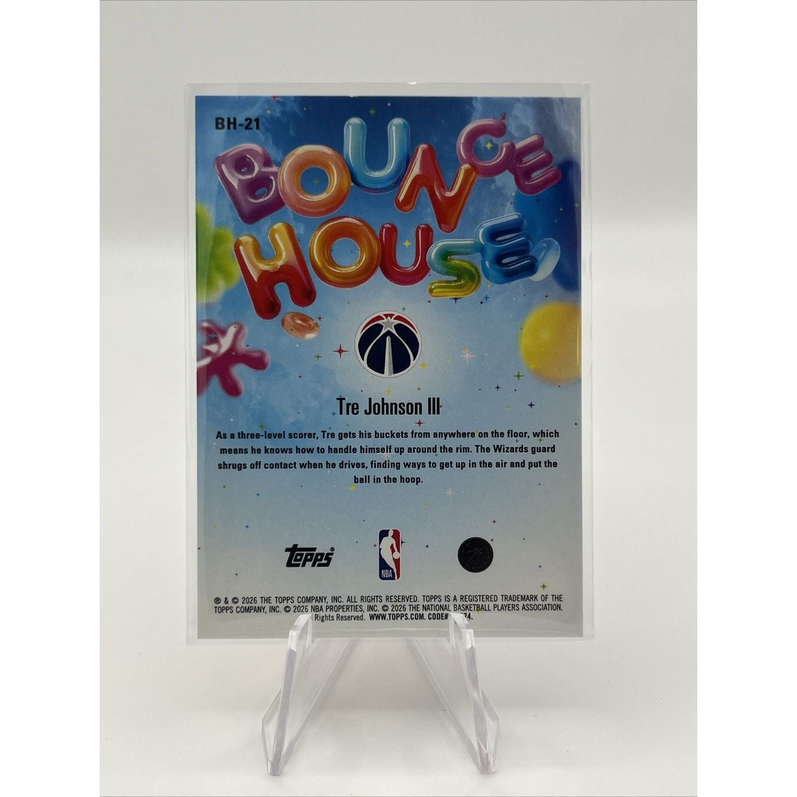 2025-26 NBA Hoops Tre Johnson III Bounce House #BH-21 Pixel Burst Orange /25 RC