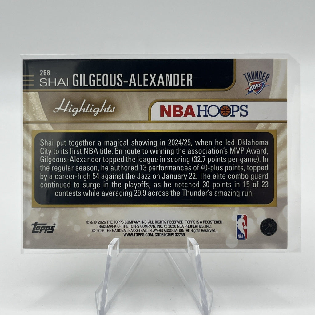 2025-26 Hoops #268 Shai Gilgeous-Alexander Rainbow Blue & Yellow #/275