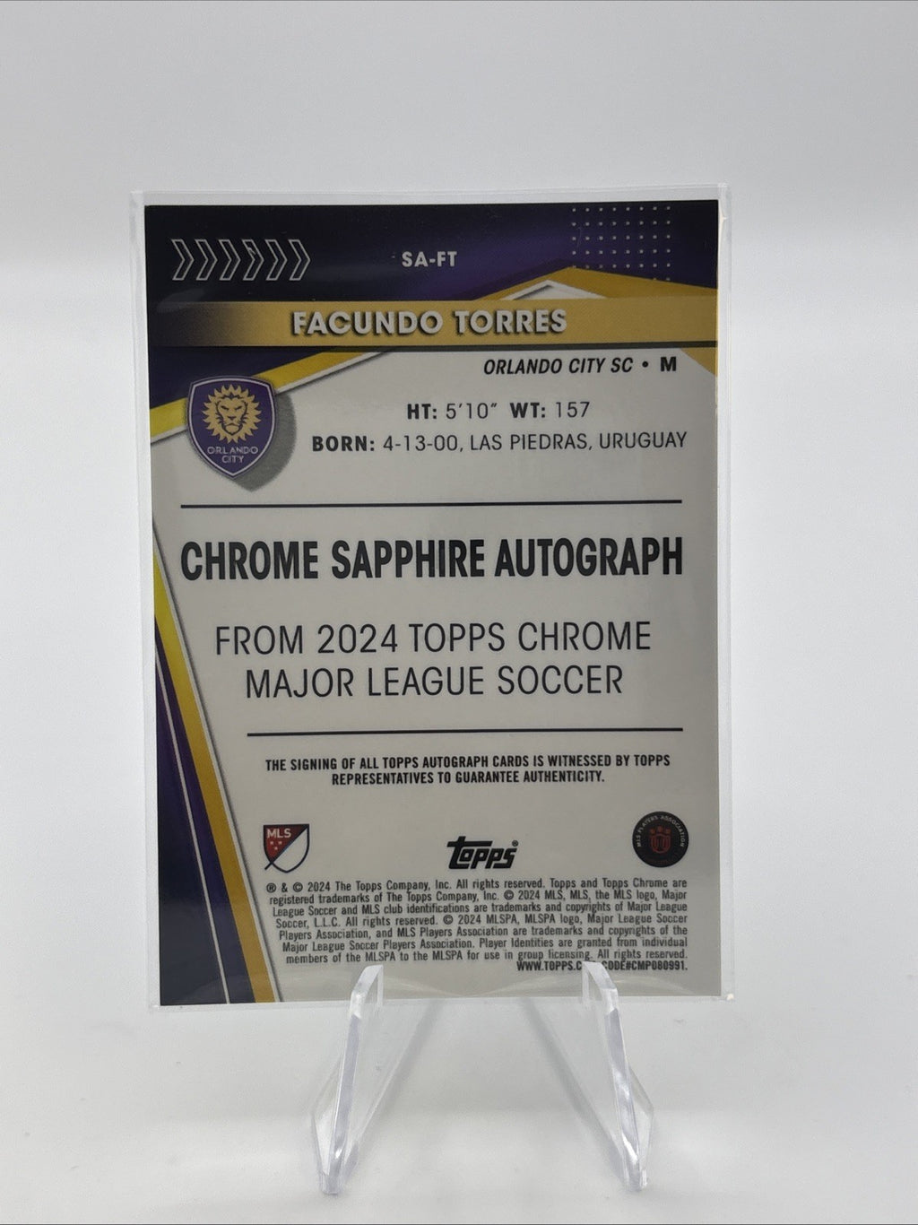 2024 Topps Chrome Sapphire MLS - Facundo Torres Auto /20 