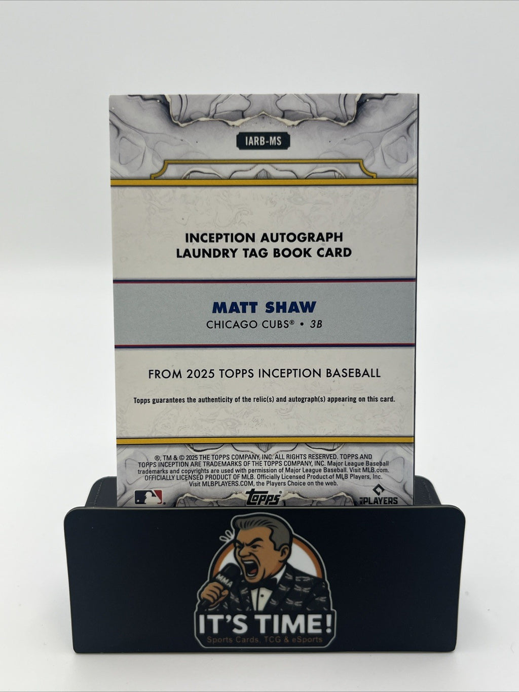 2025 Inception Auto Relic Booklet Matt Shaw (RC) /2 Laundry Tag