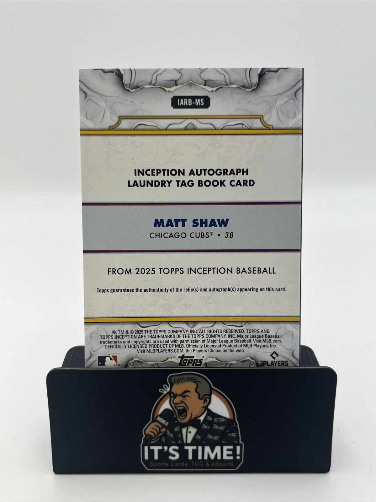 2025 Inception Auto Relic Booklet Matt Shaw (RC) /2 Laundry Tag
