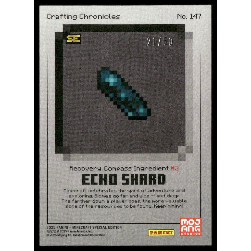 2025 Panini Minecraft 15th Anniversary #147 Echo Shard Optichrome Gold #/50