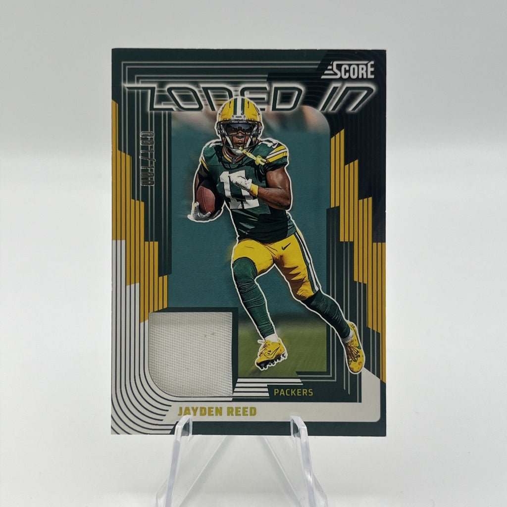 2025 Score - Zoned in Jayden Reed Relic #ZON-JRD Prime #001/100