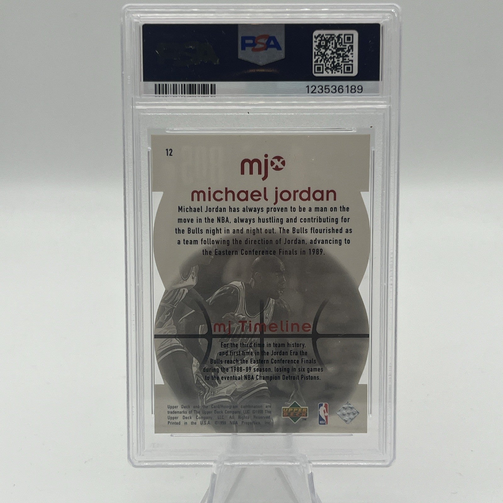 1998 Upper Deck MJx Michael Jordan #12 Timepieces Red #/2300 PSA 7 