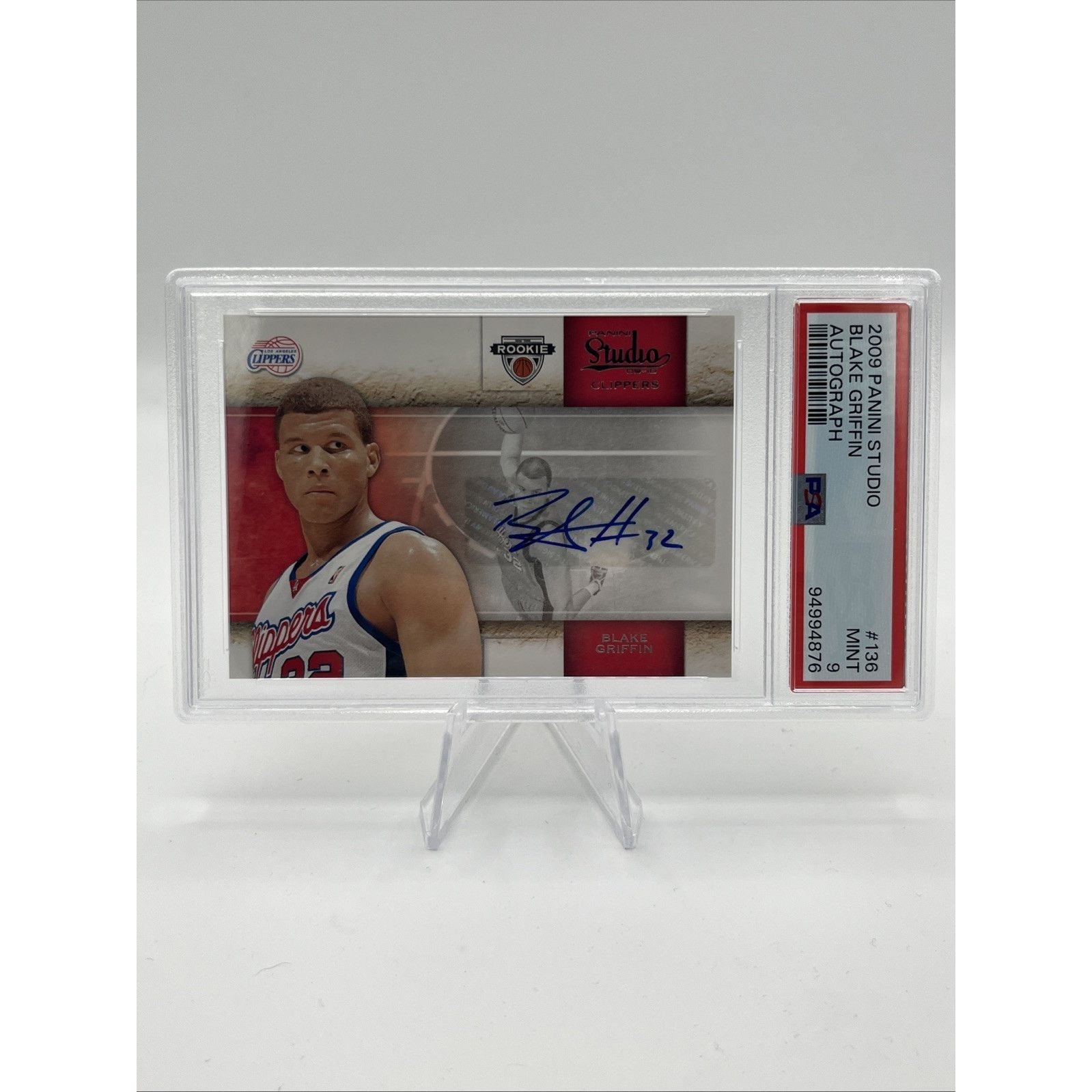 2009-10 STUDIO PROOFS SIGNATURES AUTOGRAPH #136 Blake Griffin /199 (RC) PSA 9