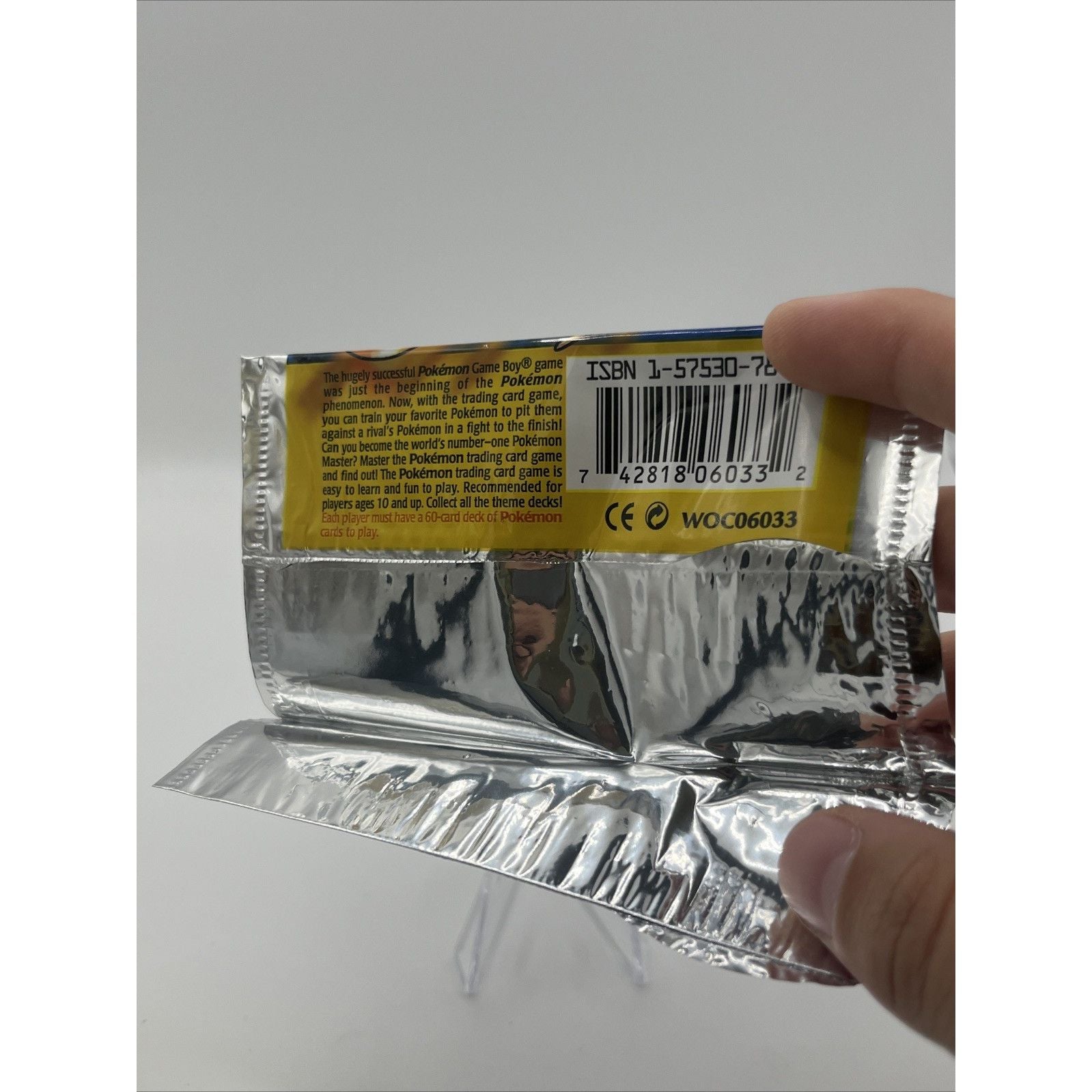 1999 Pokemon Base Set 1st Edition Charizard (EMPTY) Booster Pack Wrapper